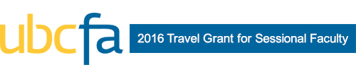 UBCFA UBC Sessional Travel Grant